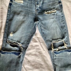 Pacsun Ripped Light Wash Mom Jeans
